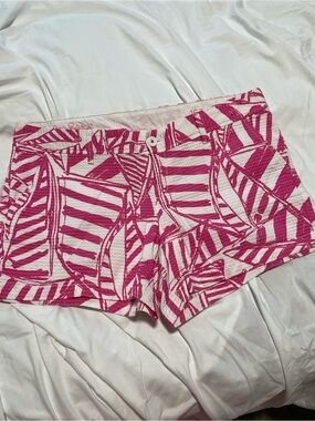 Lilly Pulitzer Callahan Hot Pink & White shorts 16